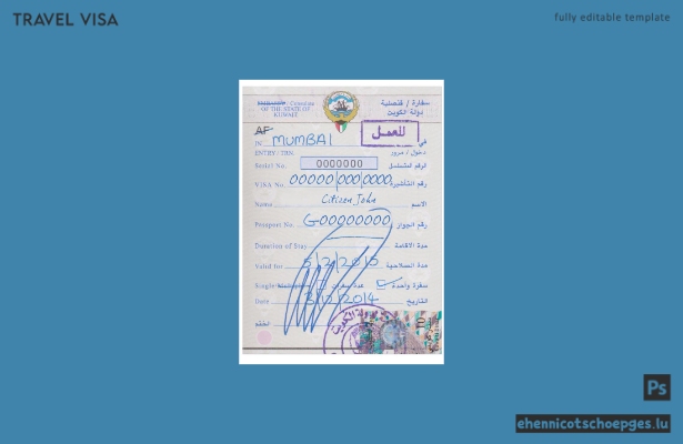 Beispiel für ein Kuwait-Visum